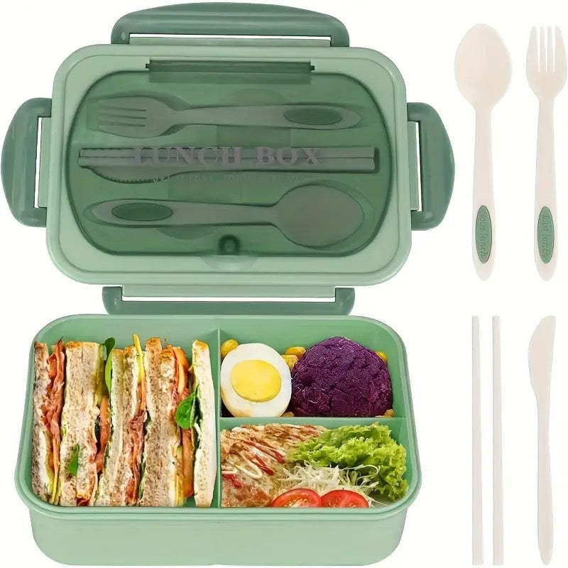 Multicolor Bento Lunch Box with Cutlery – Leak-Proof & Stylish