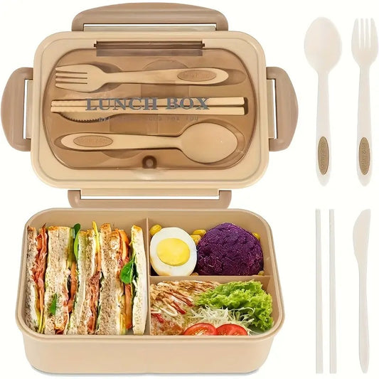 Multicolor Bento Lunch Box with Cutlery – Leak-Proof & Stylish