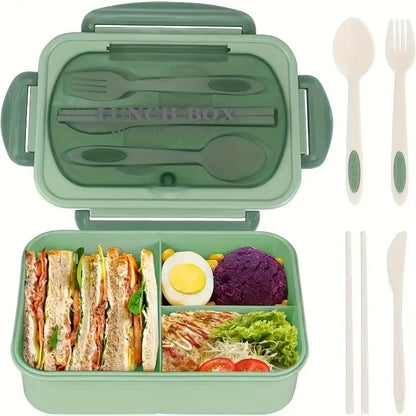 Multicolor Bento Lunch Box with Cutlery – Leak-Proof & Stylish
